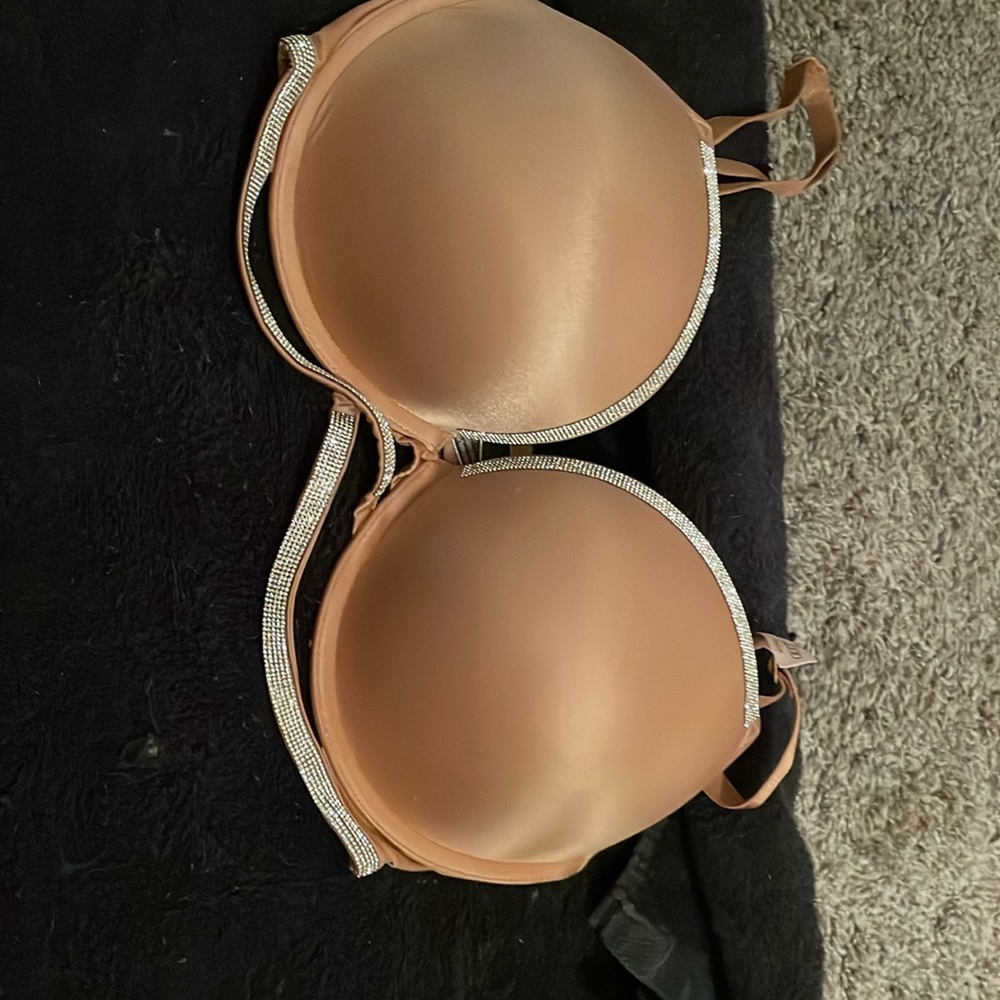 Victoria secret bra tan with sequins